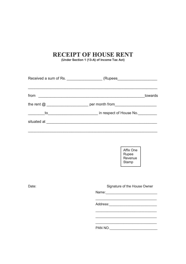 House Rent Receipt